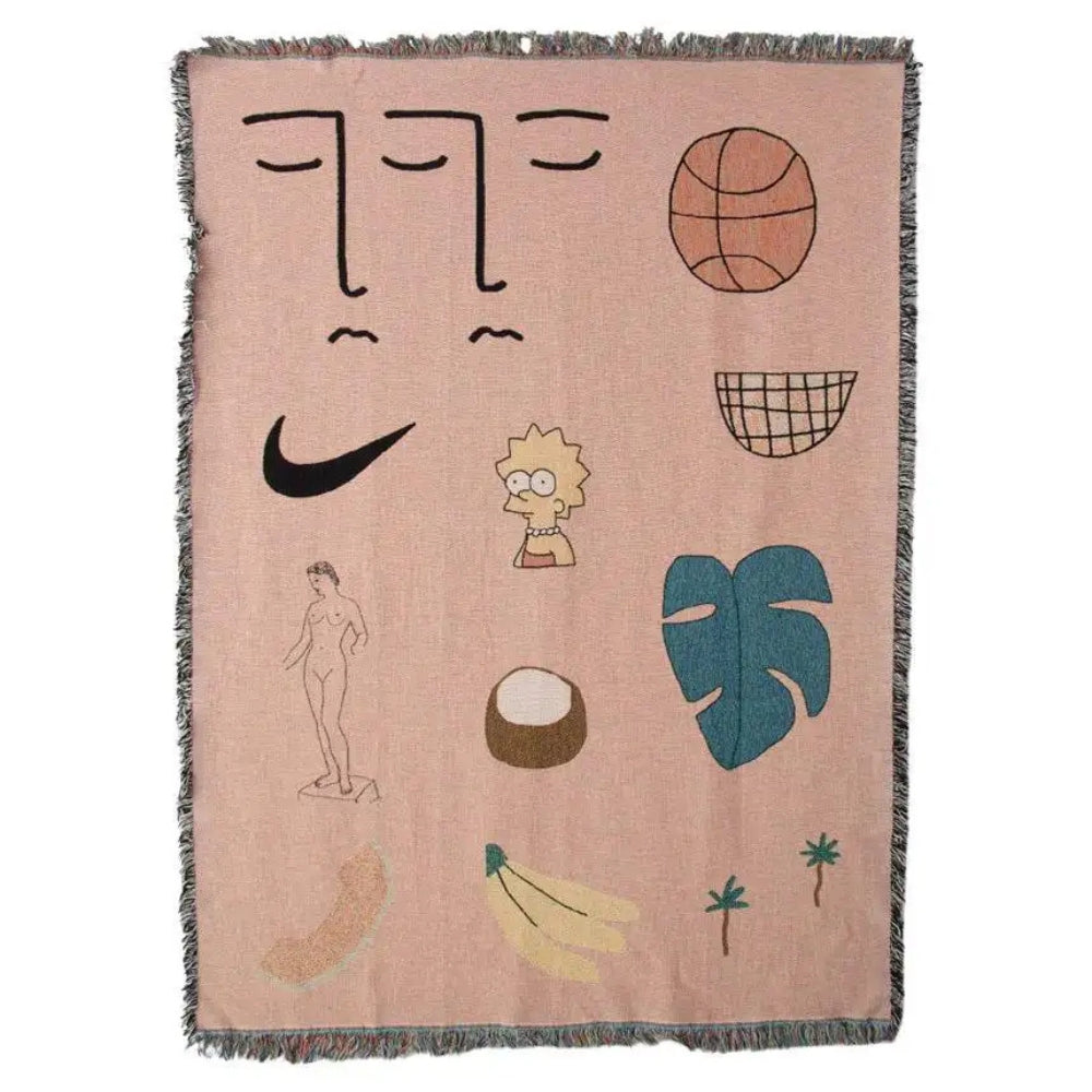 LoungeYard | Pink Muse Woven Blanket — product view 5