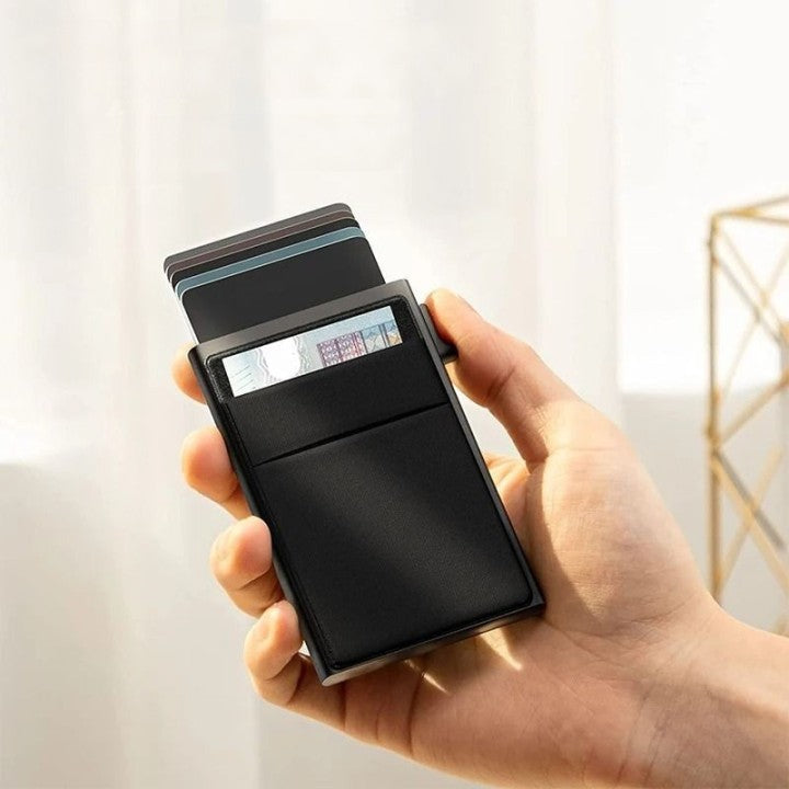 Minimalist RFID-blocking card holder wallet - Design with upto 8 cards capacity LoungeYard — product view 1
