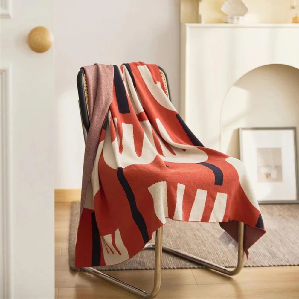 LoungeYard | Spring Tulip Floral Knitted Blanket — product view 2