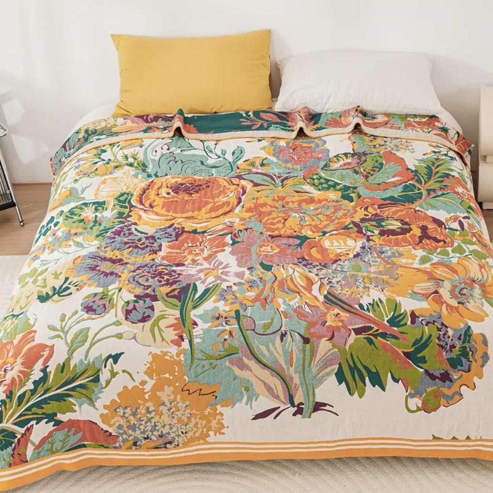 LoungeYard | Sienna Floral Bloom Cotton Blanket — product view 1
