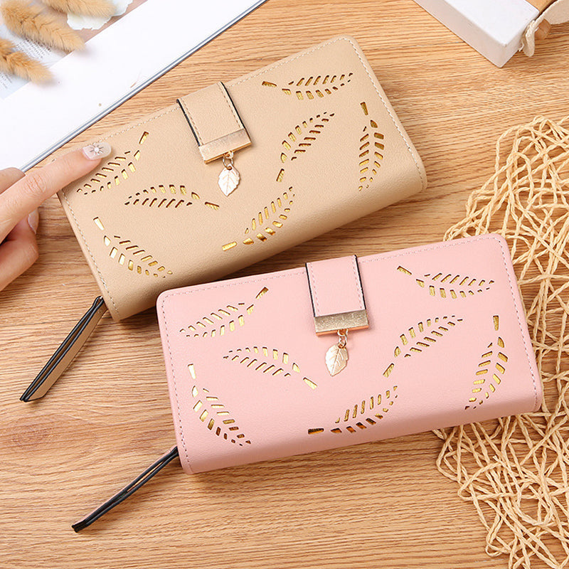 LoungeYard | Long wallet for women with leaf pattern — product view 5