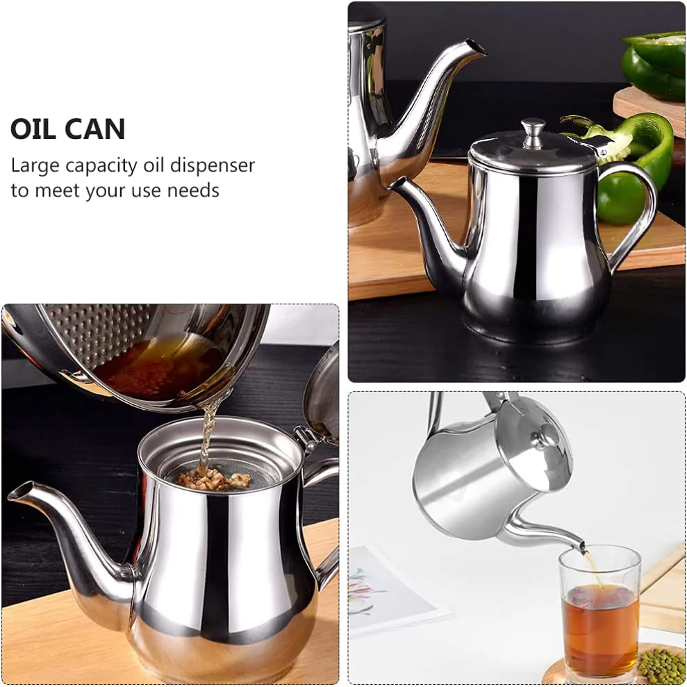 LoungeYard | Oil filter jug in stainless steel — product view 5