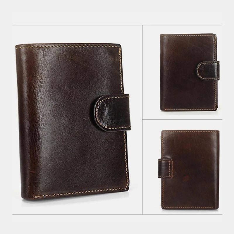 Vintage Leather PU Wallet with three compartments and multiple slots | LoungeYard — product view 5