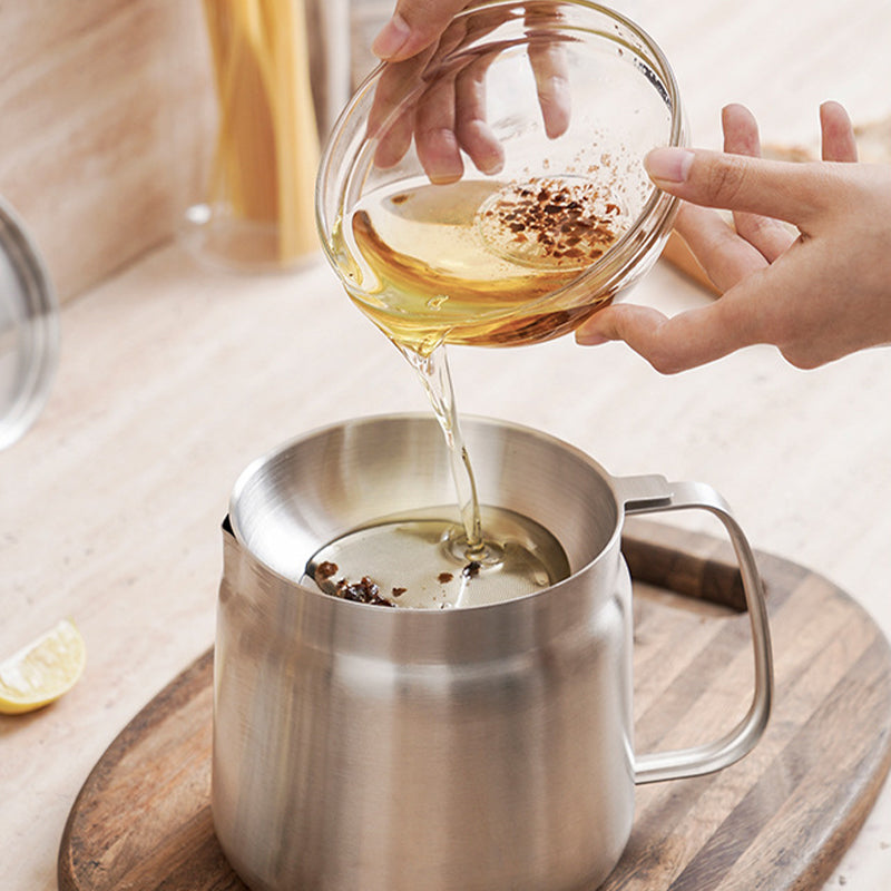 2-in-1 Stainless Steel Multifunctional Oil Strainer Pot | LoungeYard — product view 3