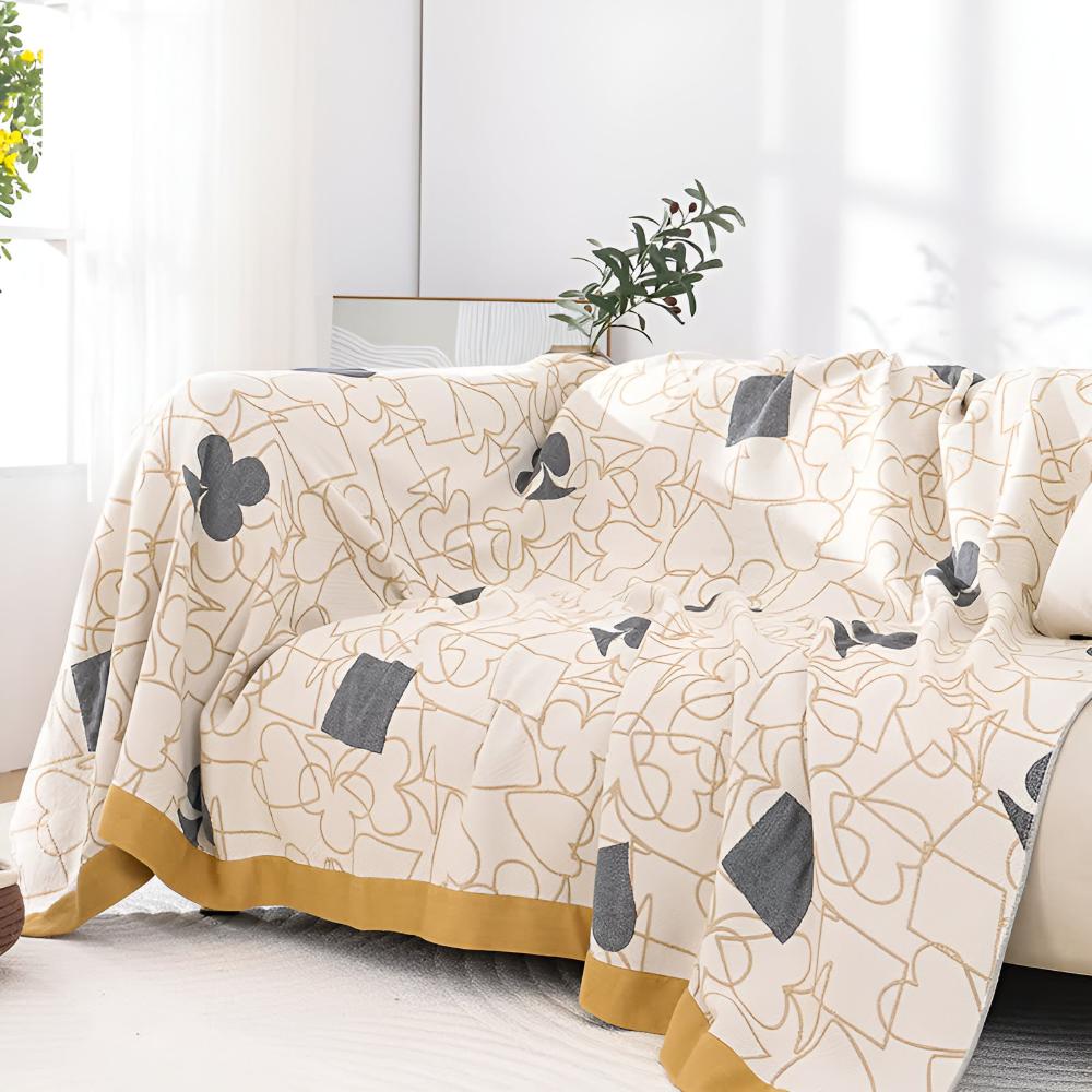 LoungeYard | Poker Patterns Cotton Blanket — product view 4