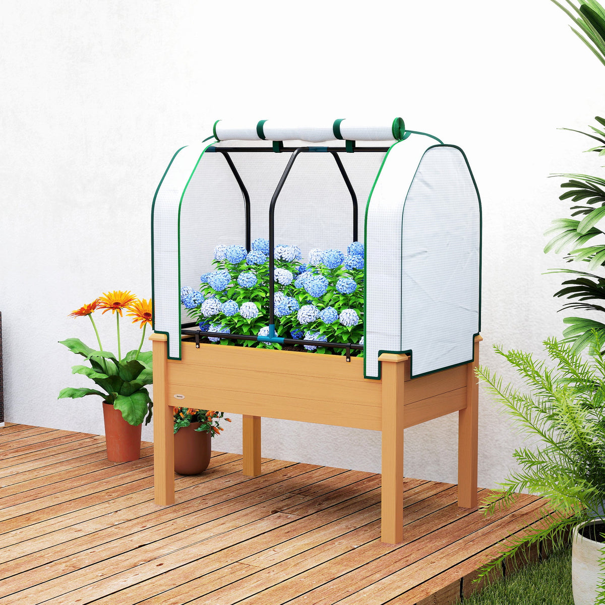 35" x 22" x 47" Raised Garden Bed with PE Cover, Sand — product view 4