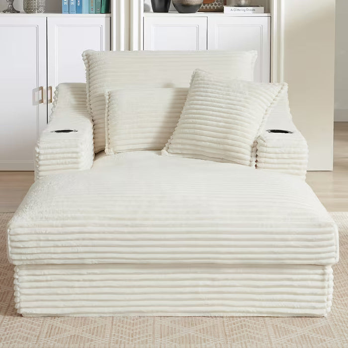 Sleeper Sofa | 68" Boneless Cloud Recliner Sofa Bed with Cup Holder