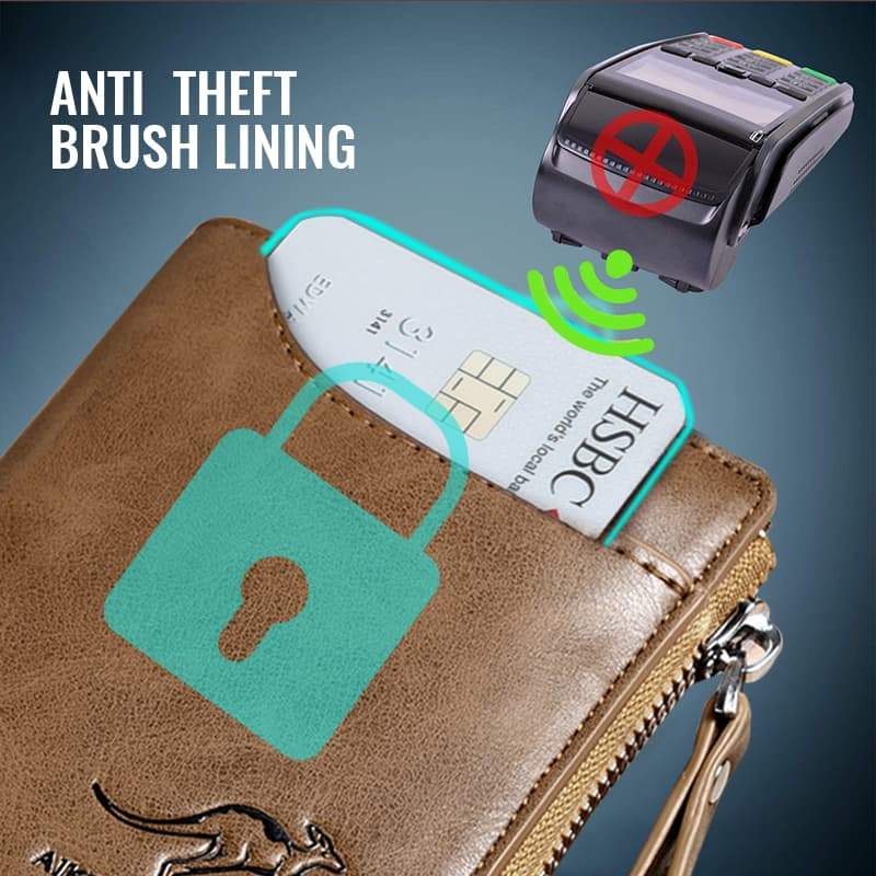 LoungeYard | Men's multifunctional RFID-blocking, waterproof and durable PU leather wallet for men — product view 2