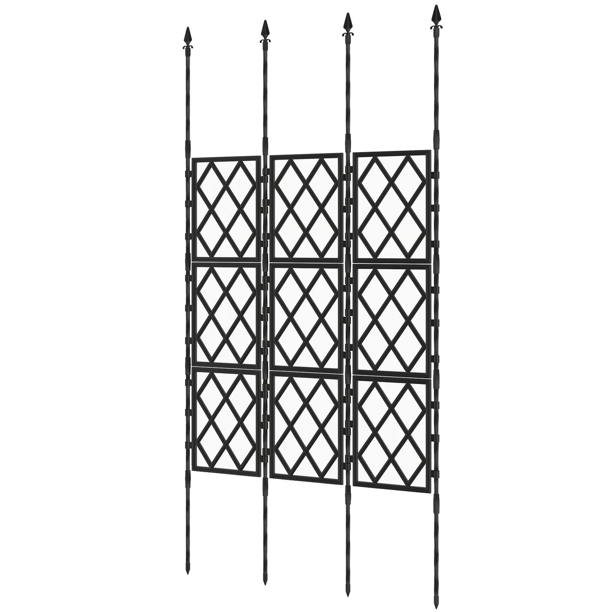 Foldable Garden Trellis for Climbing Plants, 85 x 197 cm, Black — product view 2