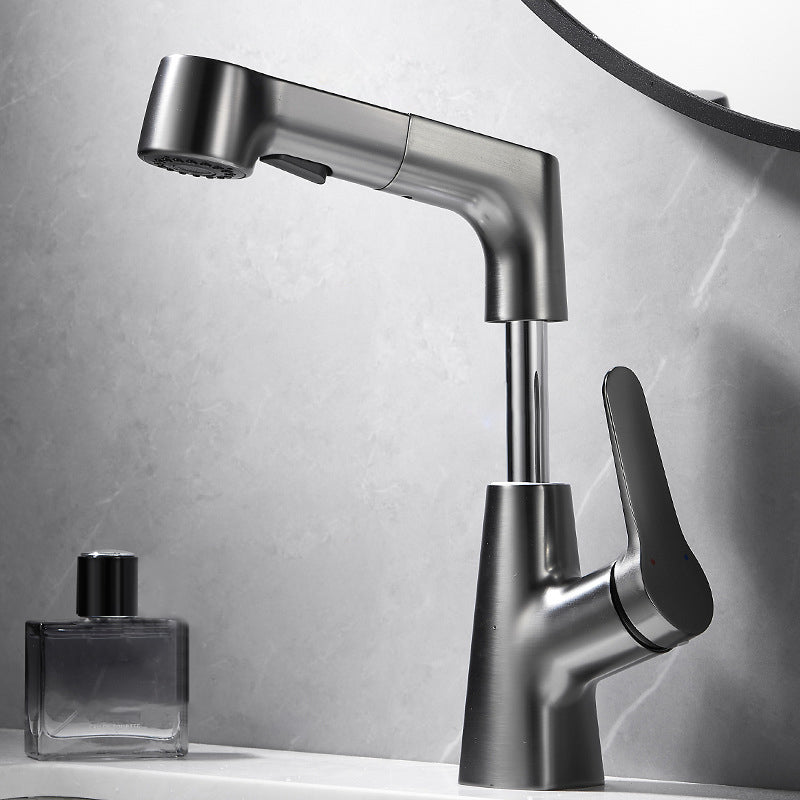 LoungeYard | 1-Handle Brushed Nickel Widespread Faucet Single Hole Bathroom Vessel Faucet with Brass — product view 7