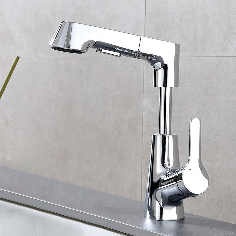LoungeYard | 1-Handle Brushed Nickel Widespread Faucet Single Hole Bathroom Vessel Faucet with Brass — product view 1
