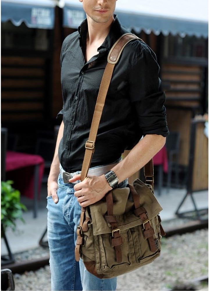 RetroCarry Bag – Vintage Canvas Shoulder Bag for Laptops LoungeYard — product view 5