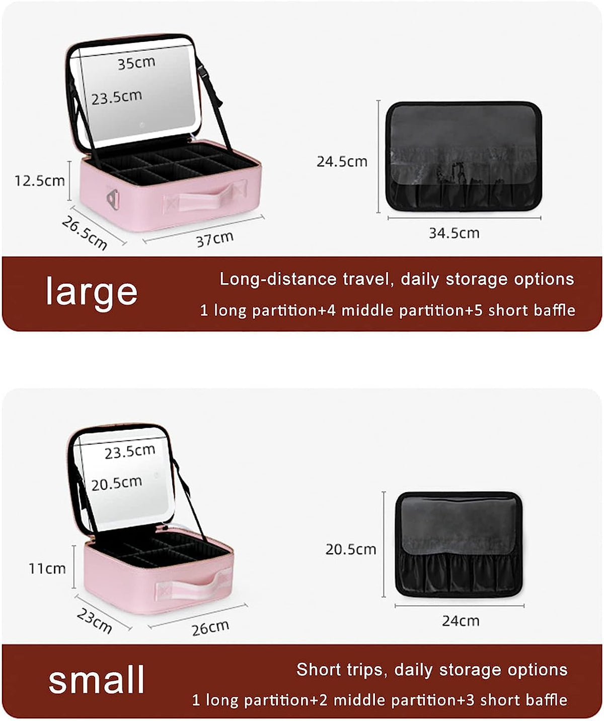 LoungeYard | Portable Travel Makeup Case with LED Mirror & Adjustable Light — product view 1