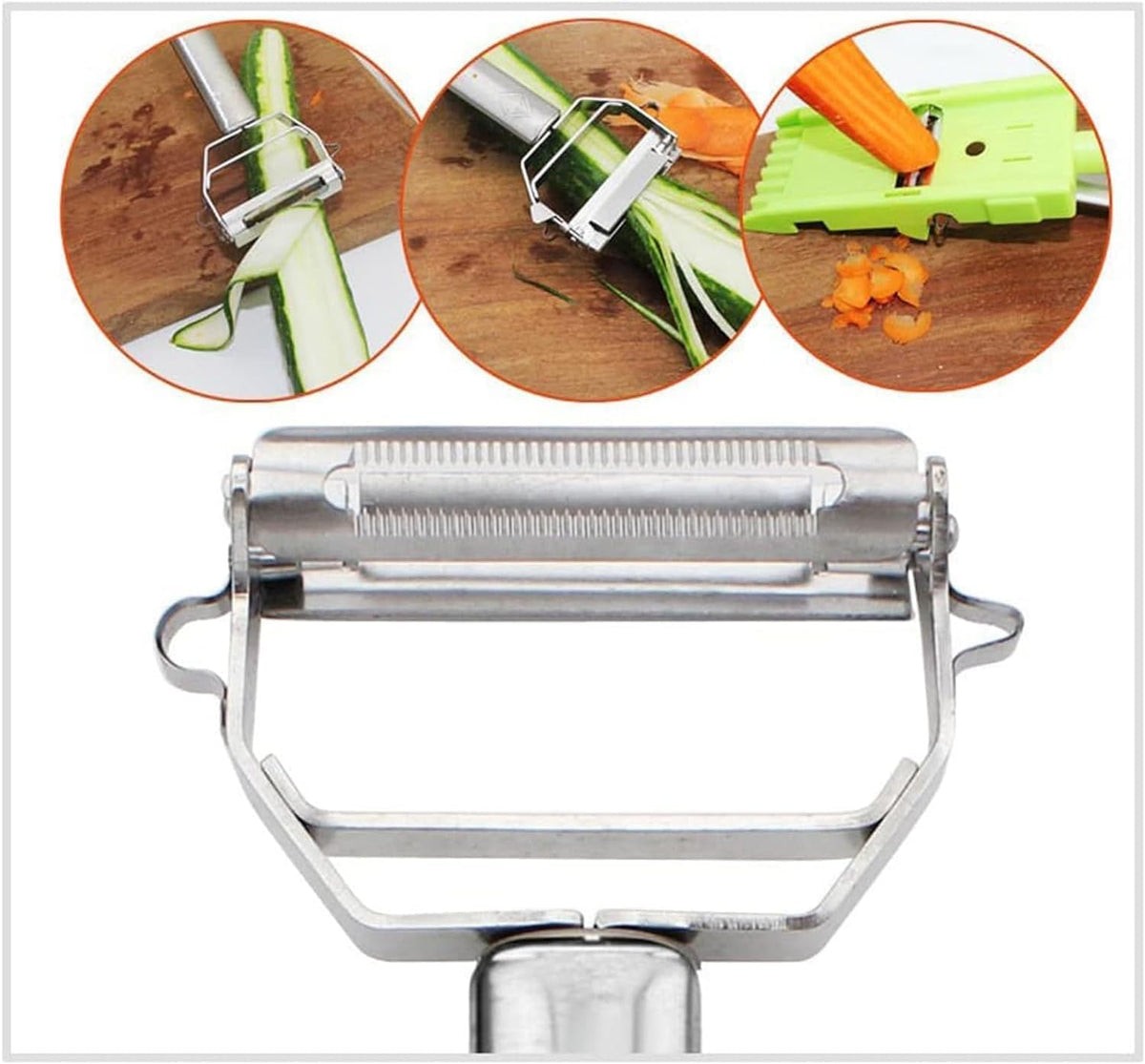 2-in-1 Vegetable Shredder & Slicer, Multi Double Knife Peeler | LoungeYard — product view 2