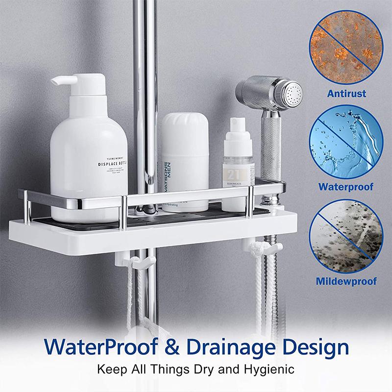 LoungeYard | Storage rack for shower rack on bathroom rod — product view 1