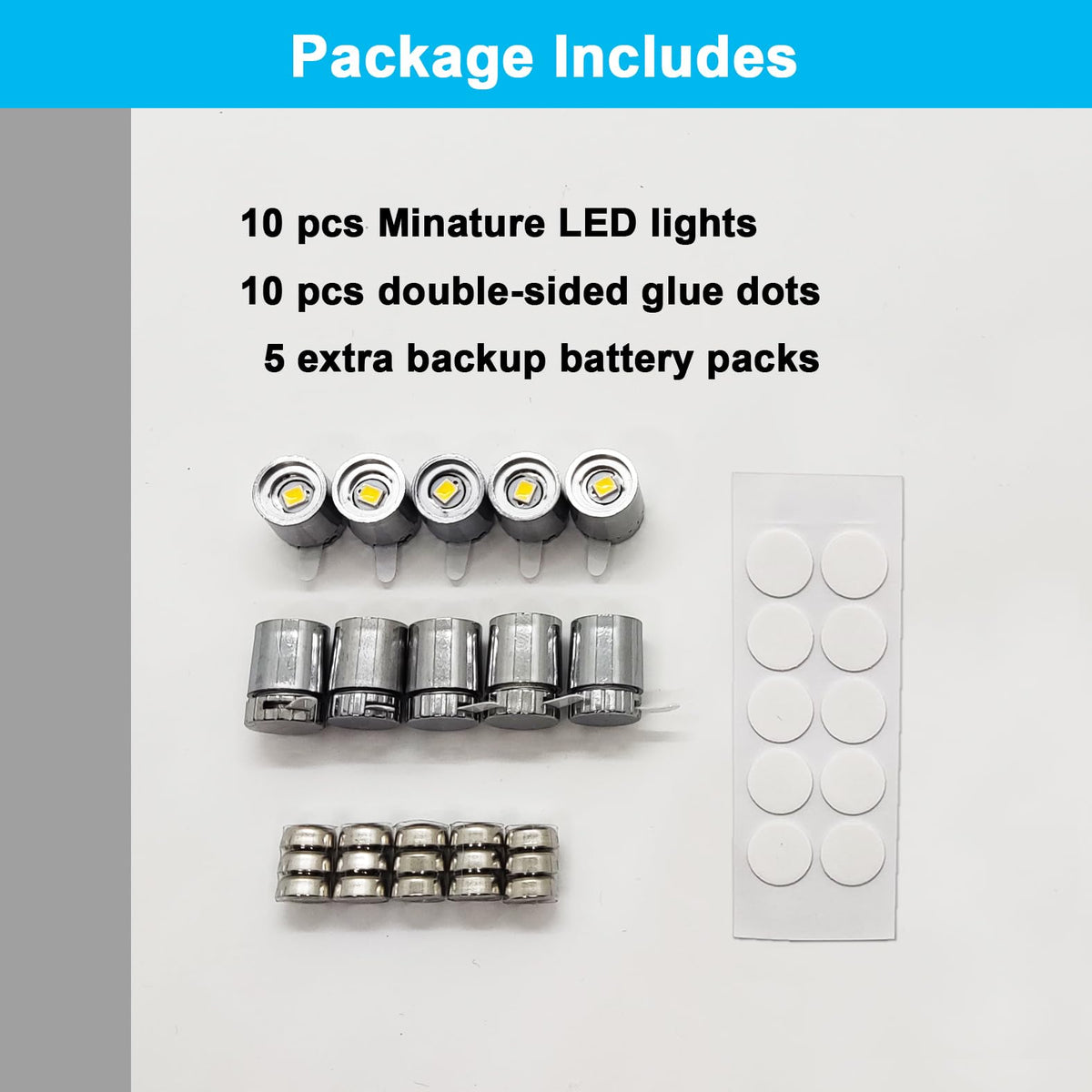 LED Mini Spotlight Battery Operated Warm White Resin 10-Pack for Artwork Jewelry Closet — product view 5
