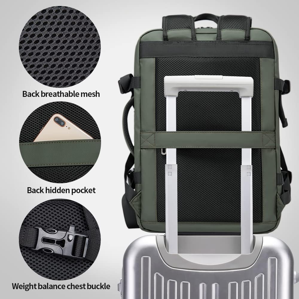 Expandable 26–45L Waterproof Travel Backpack with Laptop Sleeve & Duffle Carry | LoungeYard — product view 7