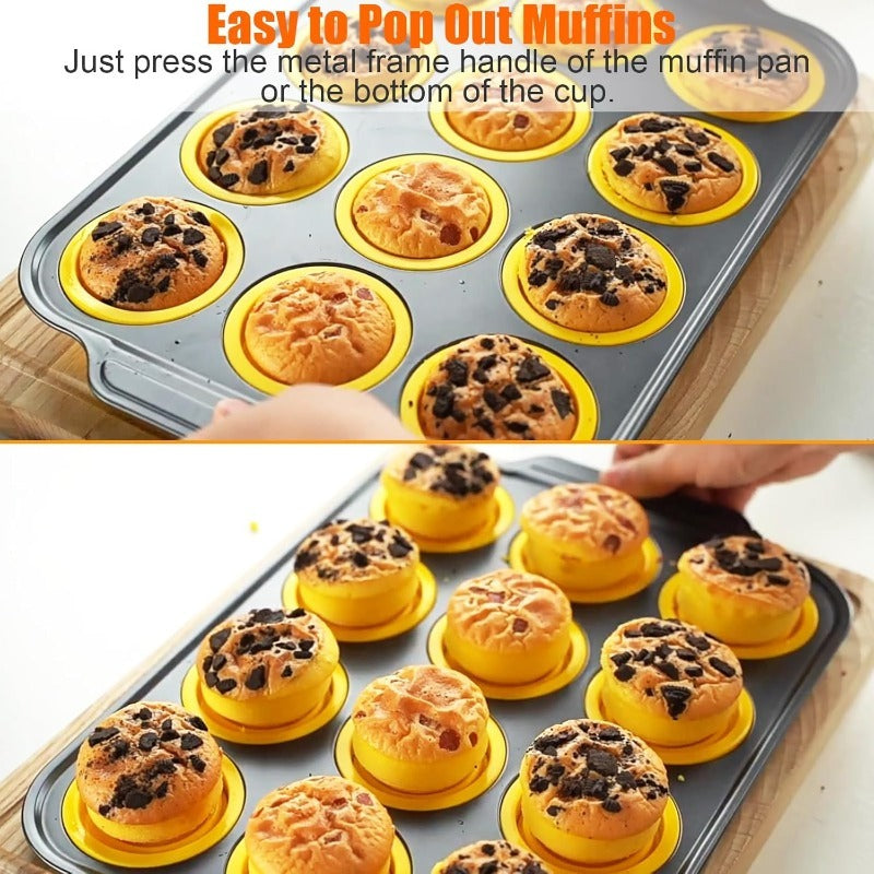 Press-Release Silicone Muffin Pan with Sturdy Metal Frame LoungeYard — product view 2