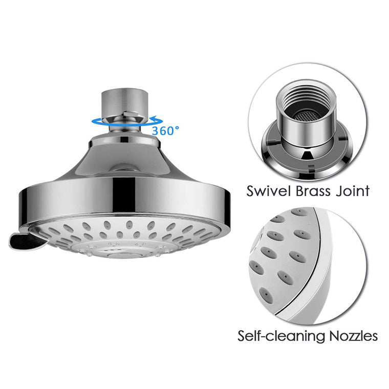 LoungeYard | Wall-mounted Metal Shower Head Modern Round Shower Head Fixed Shower Head — product view 2