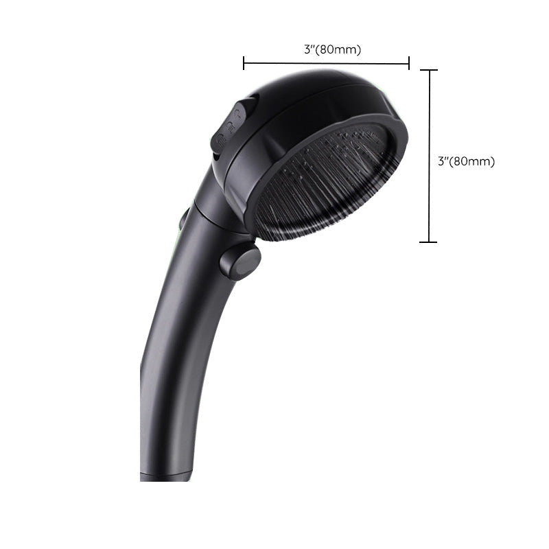 LoungeYard | Contemporary Shower Head Round Handheld Shower Head Combination in Black — product view 3