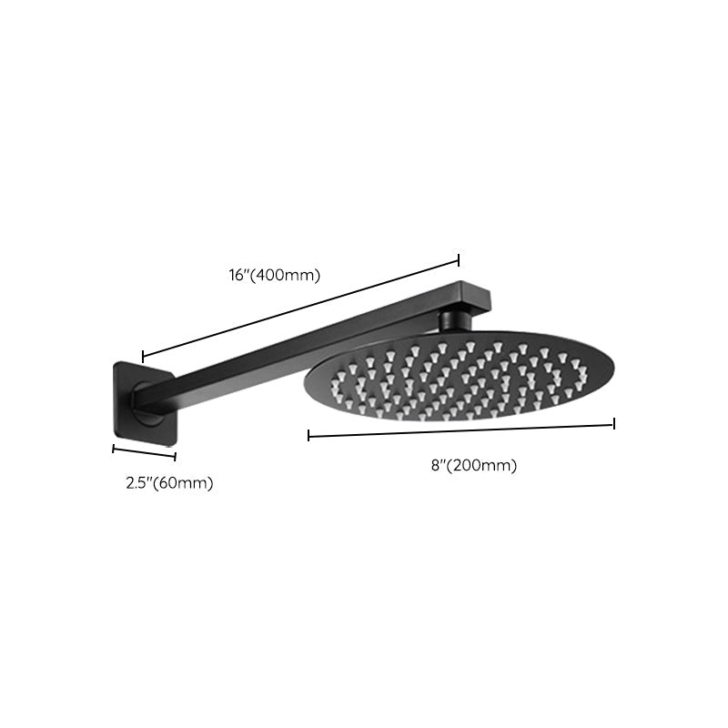 LoungeYard | Square and Round Shower Head made of Stainless Steel, Fixed Mounted Ceiling Shower Head in Black — product view 2