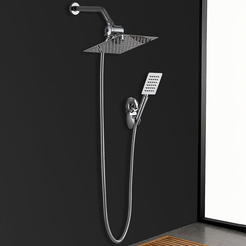 LoungeYard | Silver Square Double Shower Head Modern Water Filtration Wall-Mounted Shower Head — product view 1