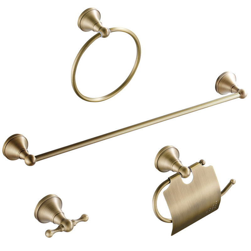 LoungeYard | Metal Bathroom Set 4-Piece Traditional Style Gold Bathroom Hardware Set — product view 1
