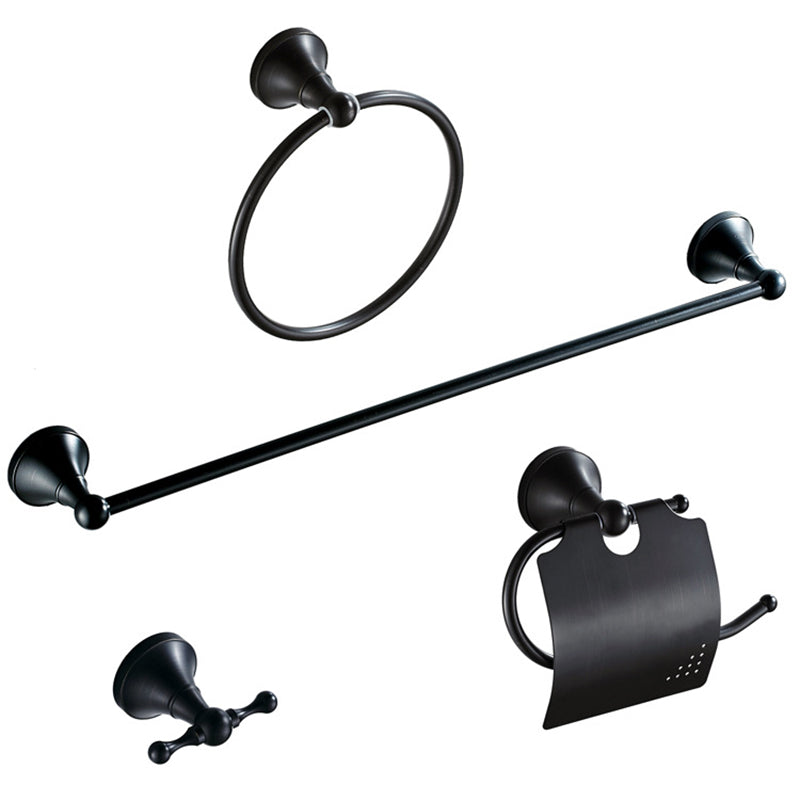LoungeYard | Metal Bathroom Set 4-piece Traditional Style Black Bathroom Accessory Set — product view 1