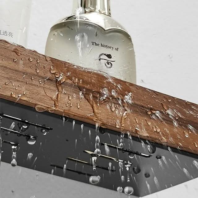 LoungeYard | No-Drill Solid Wood Bathroom Wall Shelf — product view 5