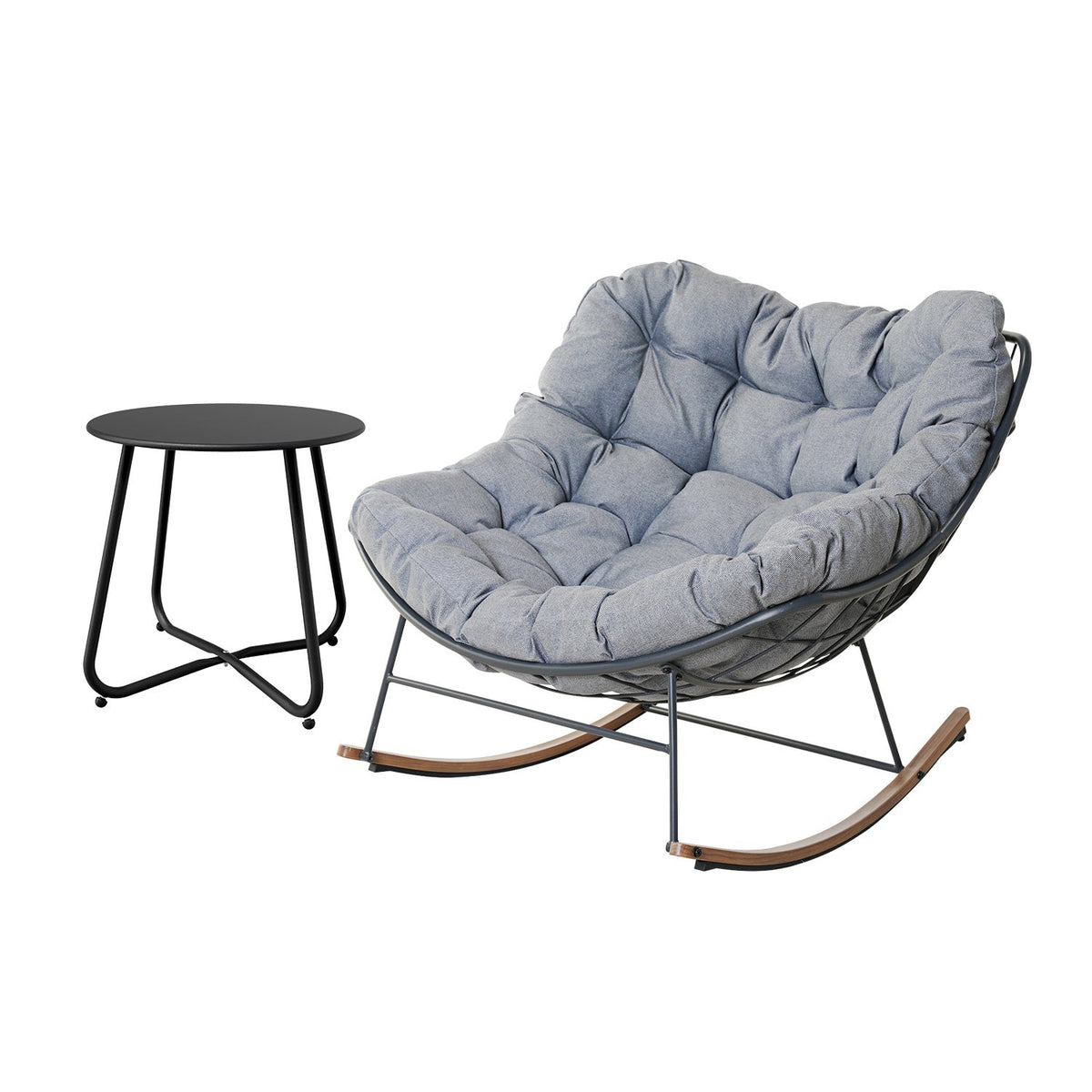 LOUNGE YARD Royal Rocking Chair, 5 colors, E-Coated Papasan Chair With Cushion for Porch, Garden — product view 5