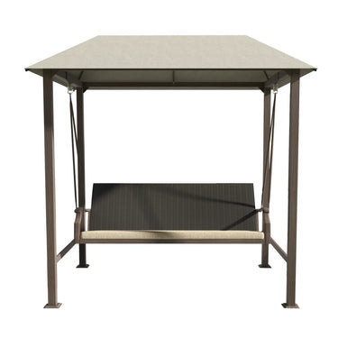 LOUNGE YARD Outdoor Porch Swing 3-Seat with Canopy and Removable Cushion for Garden, Backyard, Poolside