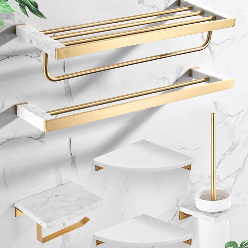 LoungeYard | Metal and Marble Bathroom Accessory Single or in Set in Gold — product view 7
