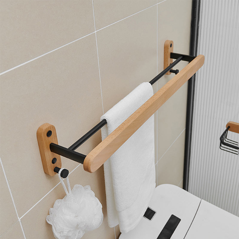 LoungeYard | Metal and wood bathroom accessories as a single piece or in a set in black — product view 3