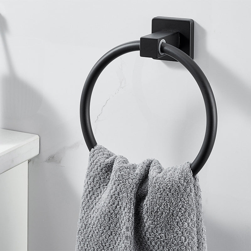 LoungeYard | Traditional Bathroom Accessories Set Black Towel Ring Bathroom Shelf Bathroom Accessories Set — product view 1