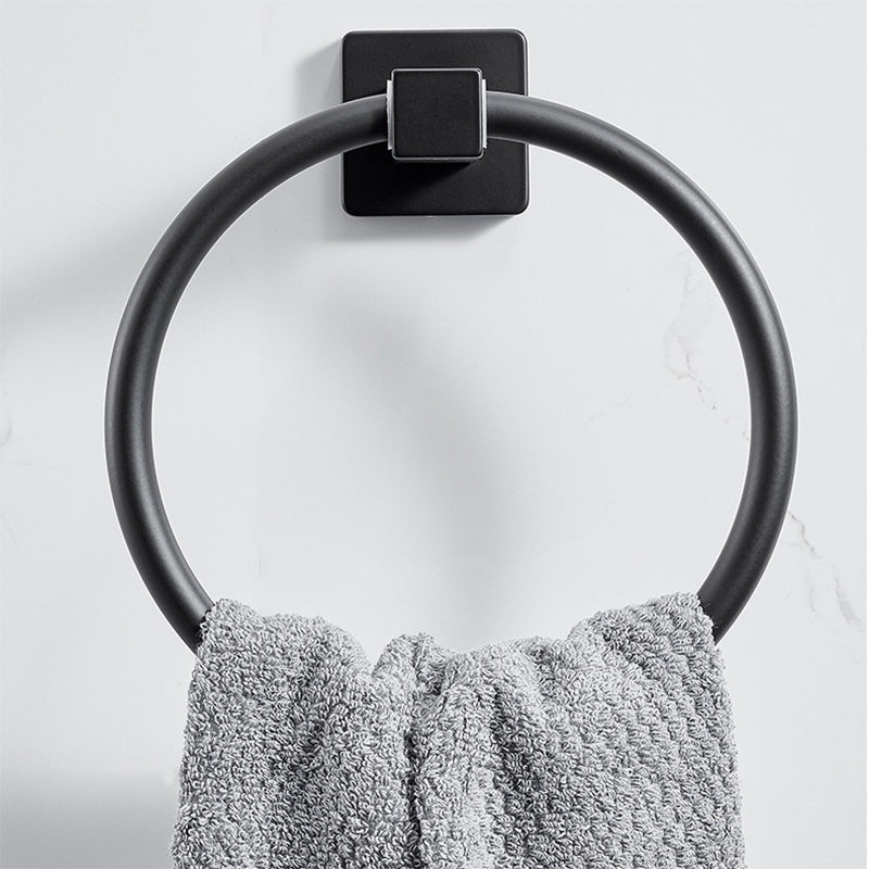 LoungeYard | Traditional Bathroom Accessories Set Black Towel Ring Bathroom Shelf Bathroom Accessories Set — product view 7