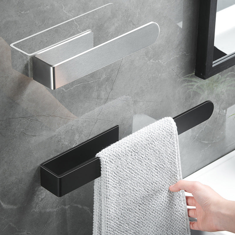 LoungeYard | Modern Towel Ring Bathroom Hardware Set Stainless Steel/Black Bath Hardware Set — product view 2