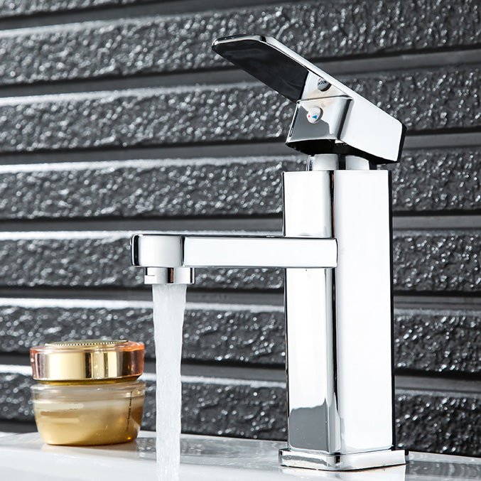 LoungeYard | Cubic Basin Faucet Simple Low Arc Bathroom Faucet with 1 Hole — product view 1