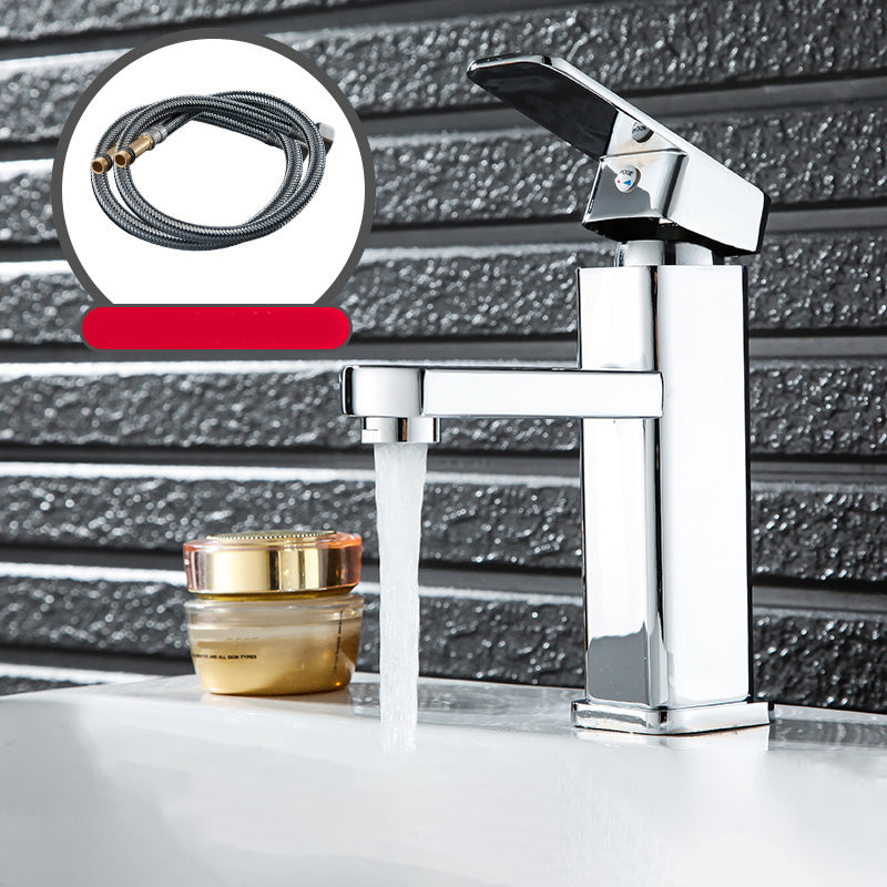 LoungeYard | Cubic Basin Faucet Simple Low Arc Bathroom Faucet with 1 Hole — product view 4