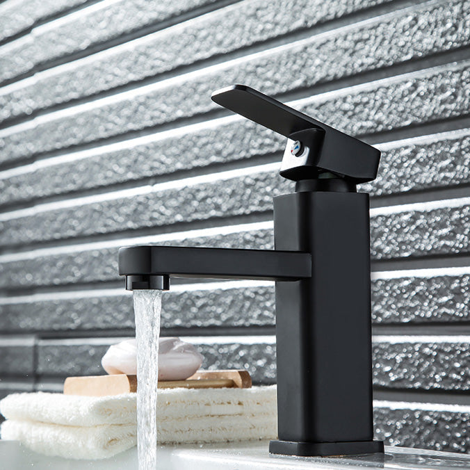 LoungeYard | Cubic Basin Faucet Simple Low Arc Bathroom Faucet with 1 Hole — product view 3