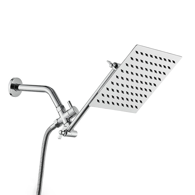 LoungeYard | Silver Square Fixed Shower Head Modern Style Wall Mounted Shower Head — product view 7