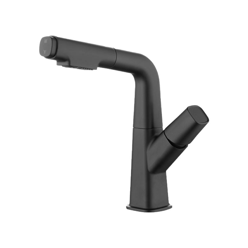 LoungeYard | Brass Contemporary Sink Faucet Pull-Out Round Bathroom Faucet — product view 4