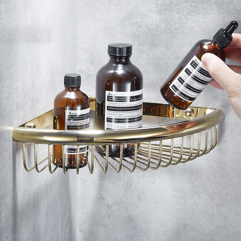 LoungeYard | Traditional Brass Bathroom Accessory Set Bathroom Shelf Bathroom Accessory Set — product view 7