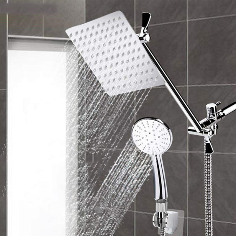 LoungeYard | Modern Style Dual Showerhead 9-Spray Silver Wall-Mounted Showerhead — product view 4