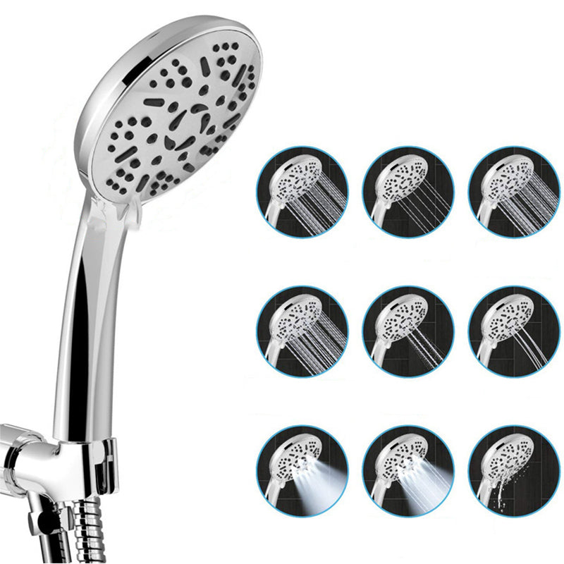 LoungeYard | Modern Style Dual Showerhead 9-Spray Silver Wall-Mounted Showerhead — product view 2