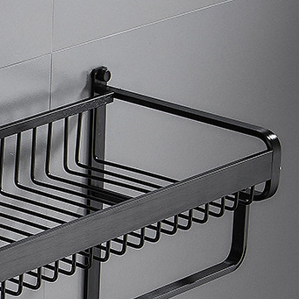 LoungeYard | Black / Silver Bathroom Accessories Aluminum Hardware Set Bathroom Shelf — product view 7