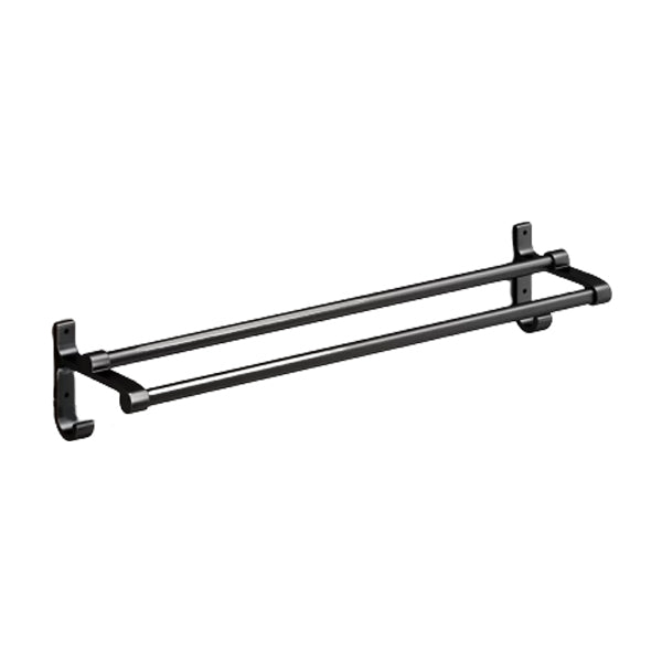 LoungeYard | Classic Bathroom Accessories Set in Aluminum Black Finish Bathrobe Hook/ Towel Bar — product view 1