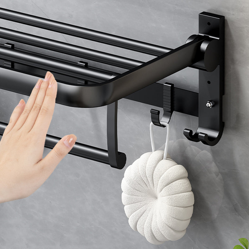 LoungeYard | Classic Bathroom Accessories Set in Aluminum Black Finish Bathrobe Hook/ Towel Bar — product view 7