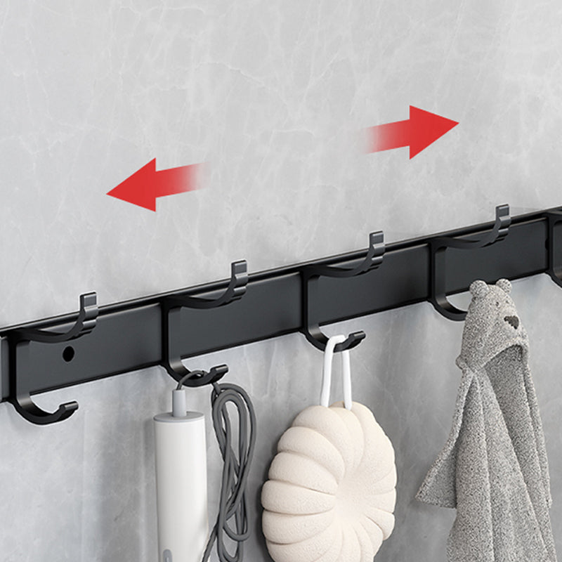 LoungeYard | Classic Bathroom Accessories Set in Aluminum Black Finish Bathrobe Hook/ Towel Bar — product view 2