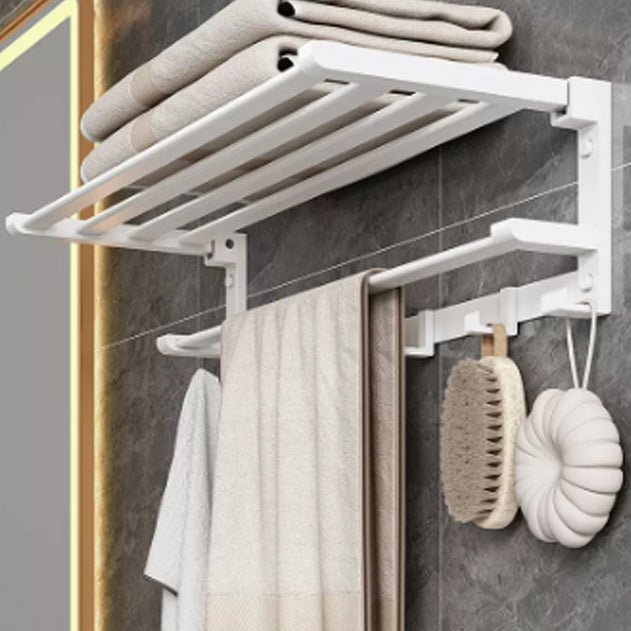 LoungeYard | Modern White Bathroom Hardware Set Towel Rack Bath Shelf Bathroom Hardware Set — product view 7