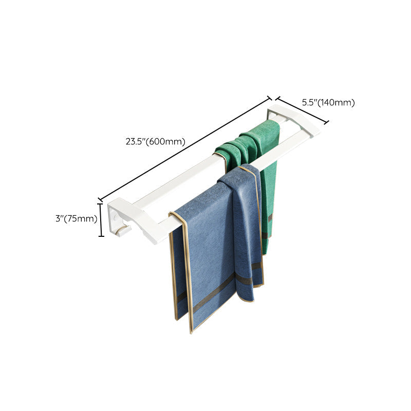 LoungeYard | Modern White Bathroom Hardware Set Towel Rack Bath Shelf Bathroom Hardware Set — product view 6